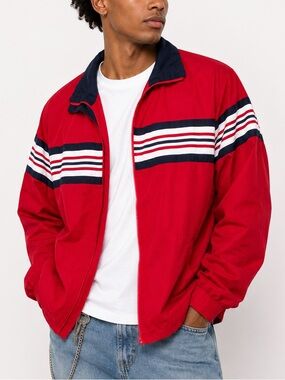 Vintage 90s Mulberry Street Colorblock Windbreaker Jacket Retro Streetwear | L